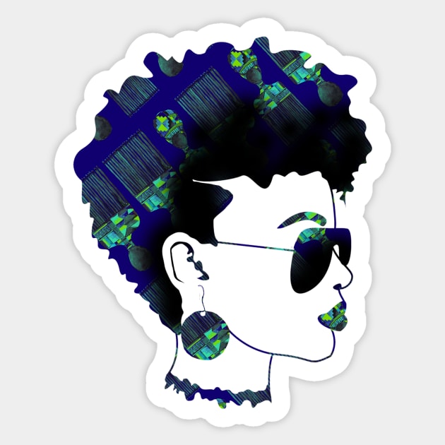 African Blue Sticker by digitaldoodlers